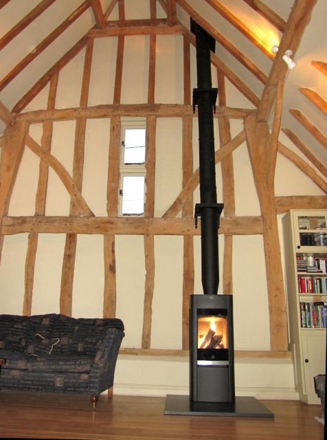 Woodwarm multifuel stove installed into new fireplace by Fotheringhay Woodburners