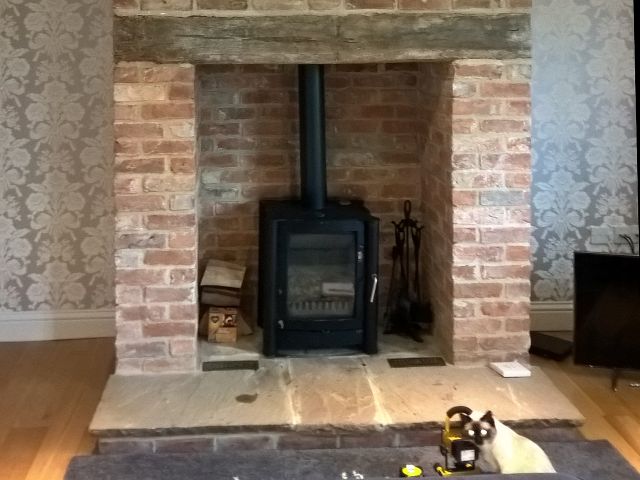 Unsafe, dangerous wood burner installation and chimner near Stamford removed and replaced by Fotheringhay Woodburners
