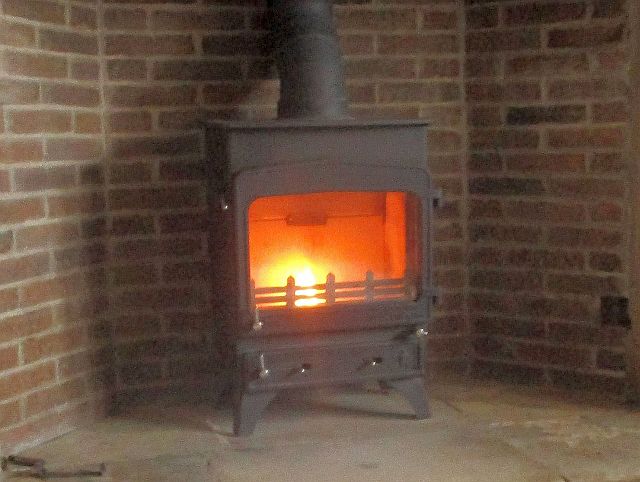 Woodwarm Fireview 5kW multifuel near Stamford after service by Fotheringhay Woodburners