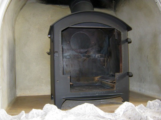 Inside Town and Country stove cleaned ready for installation of the firebricks and grate