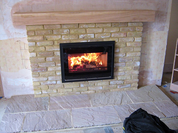 Scan DSA7 Inset woodburner lit and tested