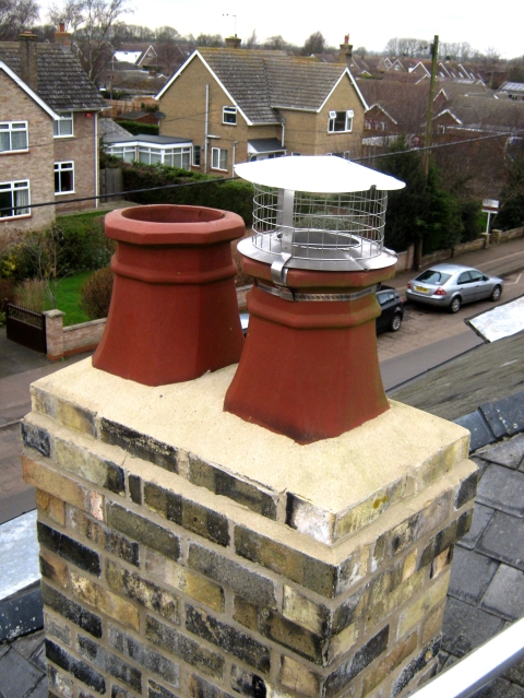 New flexible stainless steel liner fitted during stove installation