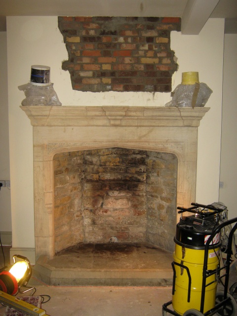 Chimney alteration is completed ready for installation of new system chimney by Fotheringhay Woodburners