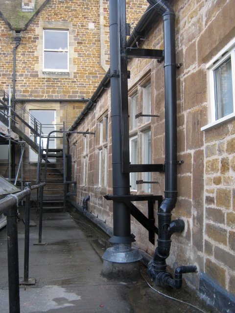 New bespoke steel support brackets made for system chimney by Fotheringhay Woodburners in our workshop