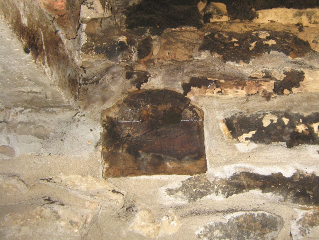 Wood in old chimney found during inspection by Fotheringhay Woodburners