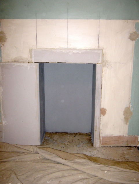 Fireplace altered before multifuel stove installation