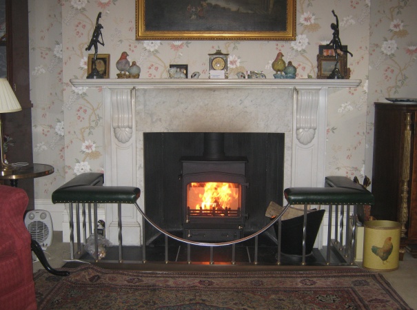 New efficient Woodwarm Fireview 5kW slender multifuel stove installed by Fotheringhay Woodburners