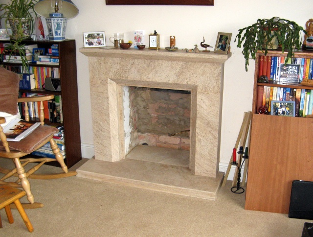 Old gas fire removed before installation of new efficient multifuel stove by Fotheringhay Woodburners