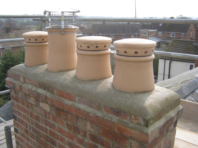 Repointing carried out and new chimney liner and chimney pots fitted by Fotheringhay Woodburners