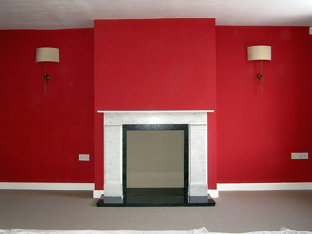 Fireplace altered and marble surround re-fitted during Woodwarm stove installation