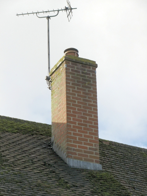 Chimney accessed using cherry picker and old unsuitable chimney cowl removed