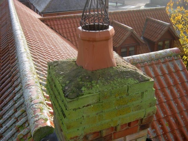 Chimney flaunching inspected using cherry picker before new lining fitted
